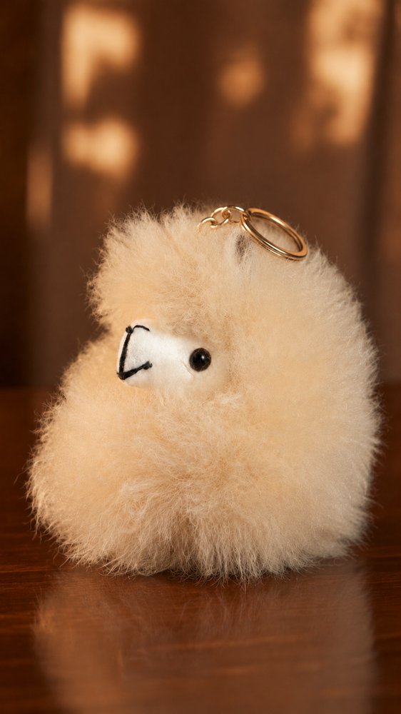 Handcrafted Alpaca Head Key Chain - Image 2