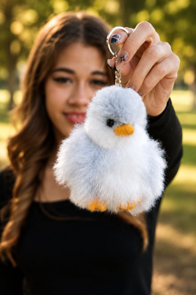 Handcrafted Alpaca Penguin Key Chain - Image 3