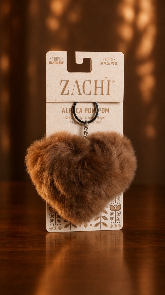 Handcrafted Heart Alpaca Key Chain - Image 5