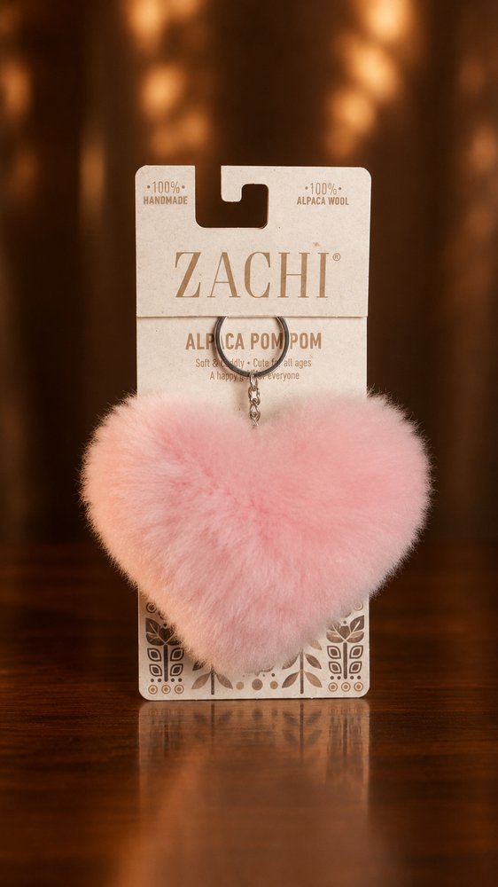 Handcrafted Heart Alpaca Key Chain - Image 9