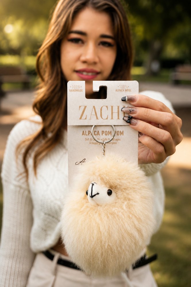Handcrafted Alpaca Head Key Chain - Image 3