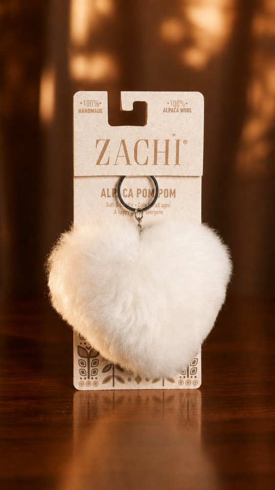 Handcrafted Heart Alpaca Key Chain - Image 4