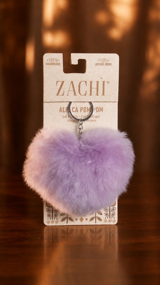 Handcrafted Heart Alpaca Key Chain - Image 6